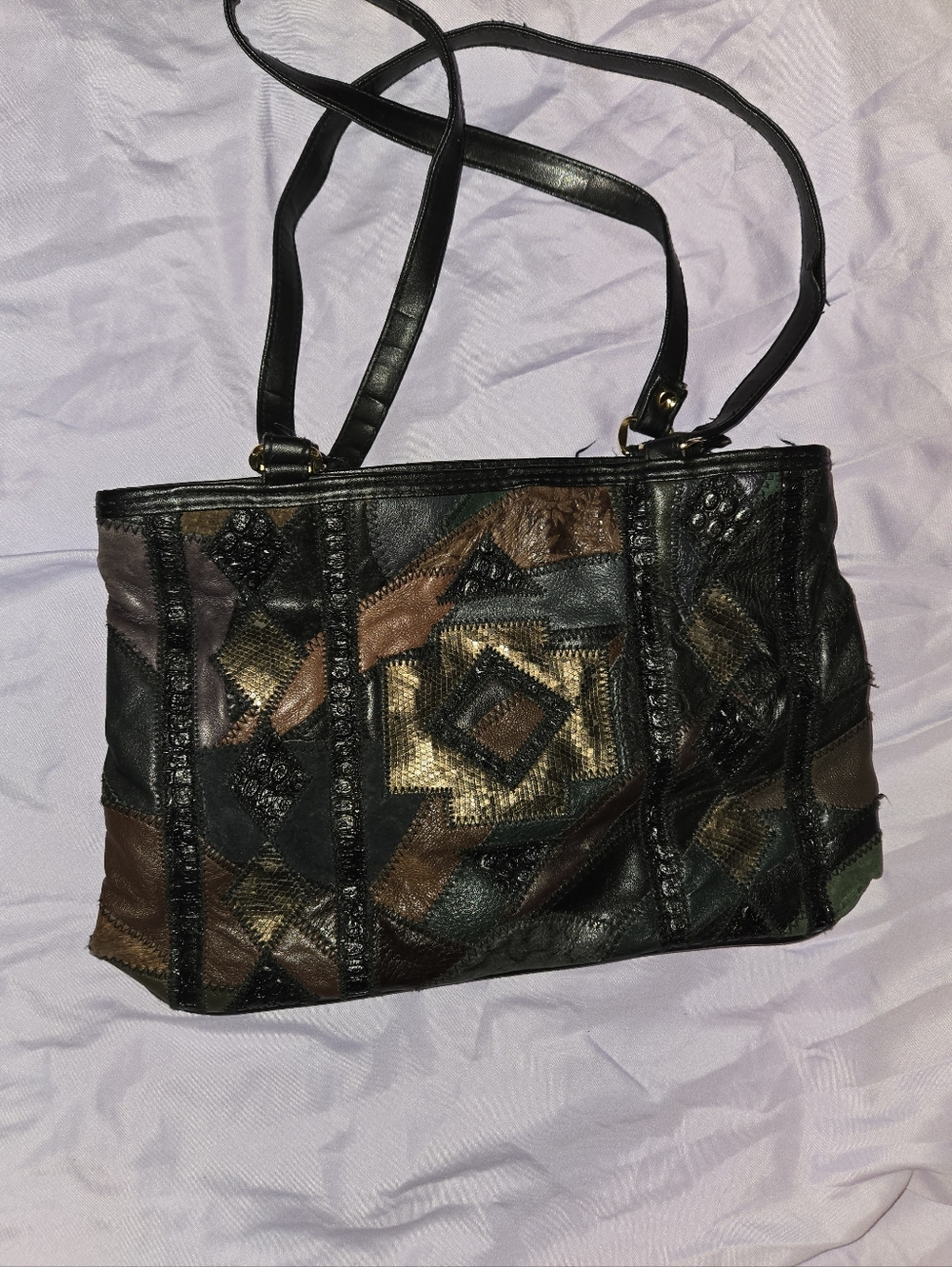 80's Vintage Patchwork Leather Bag